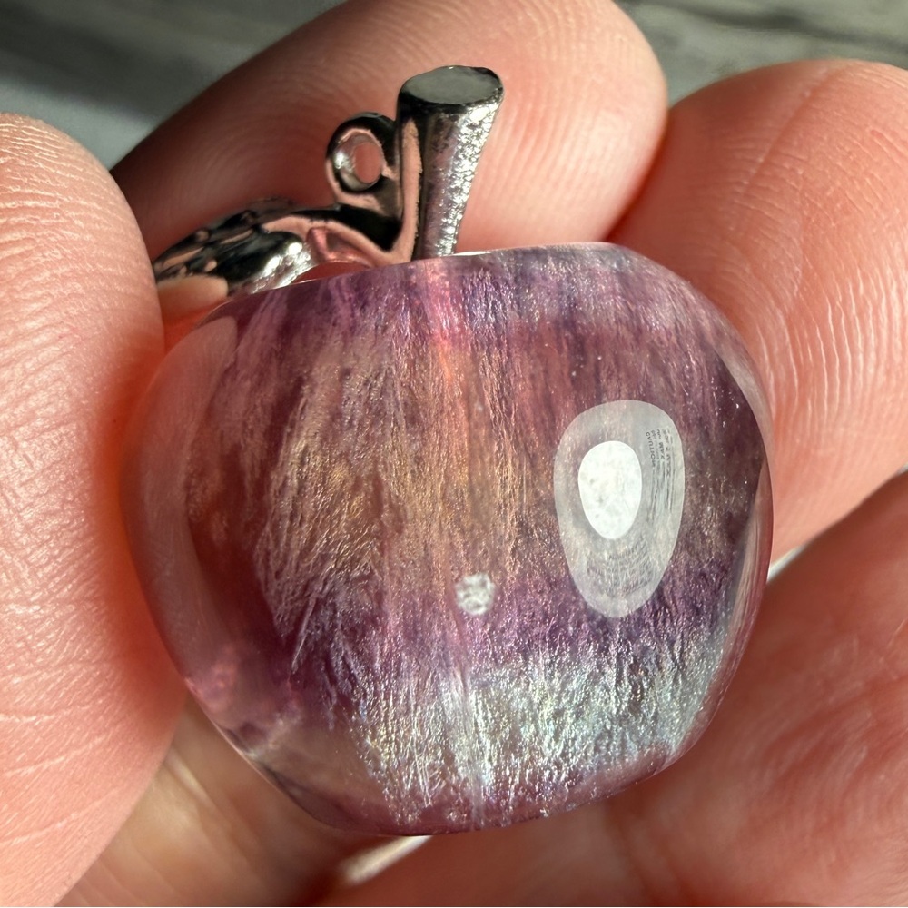 Set of 5 pcs Rainbow Fluorite Crystal Mini Apple Carvings "Genius Stone" - Picture 8 of 10
